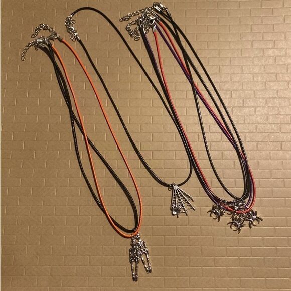 Creepy, Large Skeleton Pendant, With Black Wax Cord Adjustable Neckace - Picture 4 of 9